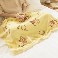 迪士尼小熊維尼毛毯 翻滾-冷氣毯 保暖毯 四季毯 法蘭絨刷毛毯