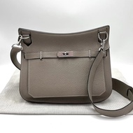HERMES/愛馬仕大象灰銀扣吉普賽 Jypsiere 28單肩斜挎包