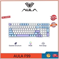 AULA F99 mechanical keyboard with Bluetooth 5.0/2.4G, wireless/wired gaming keyboard, 99 customizabl