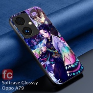 CUSTOM Softcase GLOSSY Glitter Oppo A79 Case Premium Camera Protector | Glossy Glass Effect Case | P