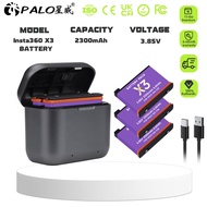 PALO Insta360 X3  battery(58*43*13)MM 3.85V 2300mAh + charging box suitable for Insta360 X3