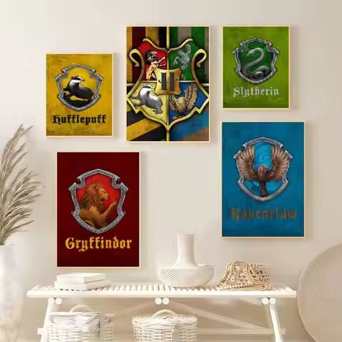 Film Harry P-Potter Hogwarts School a Poster Prints Painting Living Room Office Decoration Bedroom H