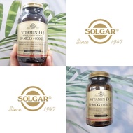 วิตามินดี3 Vitamin D3 (Cholecalciferol) 10 MCG (400 IU) 250 or 100 Softgels (Solgar®) D-3 D 3