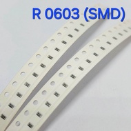 ( 100 ตัว ) R 0603 ตัวต้านทานแบบชิป  R Chip  R smd 1/10W 5%  ขนาด 0603 Resistors smd Chip