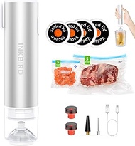 INKBIRD Sous Vide Vacuum Sealer Set - 10PCS Reusable Sous Vide Bags with Air Valve, Hand Vacuum Seal