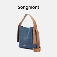 Songmont Hanging Ear Tote Bag Medium Designer Style Denim Leather Commuter Shoulder Messenger Bag Bird Recommended