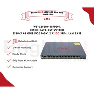 [READY STOCK] Cisco WS-C2960X-48FPD-L Catalyst 2960-X 48 GigE PoE 740W, 2 x 10G SFP+, LAN Base