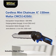 mesin chainsaw mini cordless 6” mollar / mesin chainsaw mini baterai