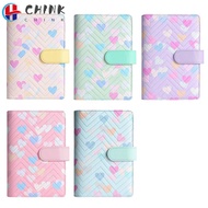 CHINK Binder Notebook, A6 PU Leather Note Pad, Creative Loose-Leaf Portable Savings Book for Cash Bu