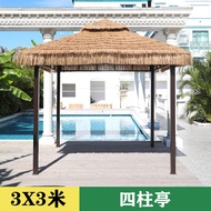 Gazebo luar, rumah ladang di halaman, pavilion beratap jerami, bangsal jerami, kawasan pemandangan, 