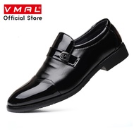 VMAL fashionable casual shiny pointed toe men's leather shoes 37-44