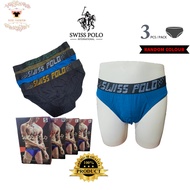 3pcs Swiss Polo 100% Cotton Seluar Dalam Lelaki Men Spender Adult Comfort Underwear