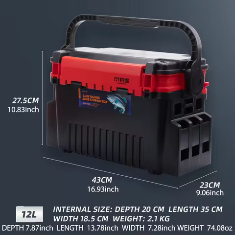 Fishingfans 6L 12L Fishing Box Organizer Multi-function Lure Live Fish Bucket Thickening Storage Box