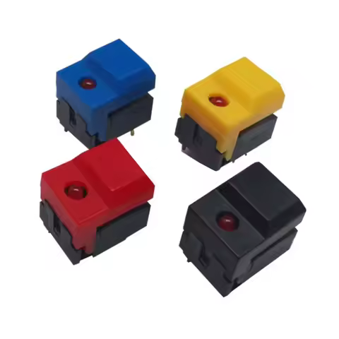 4PCS PB86-A1/A0 Momentary Reset Square Push Button With LED Tacct Switch 6 Pins SPDT PCB Mount for S