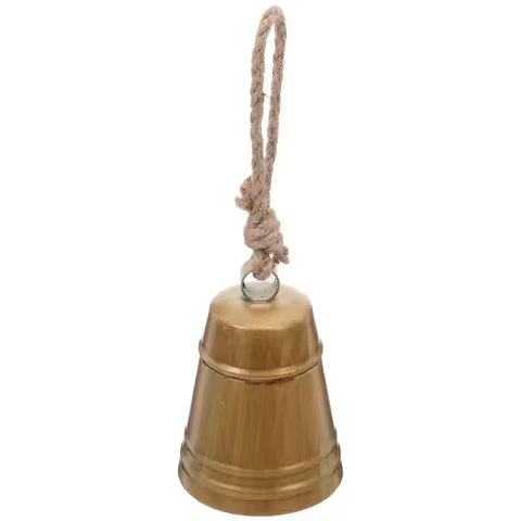 Rustic Vintage Metal Cow Bell Hanging Christmas Ornament Jute Rope Farmhouse Door Wreath Harmony Bel