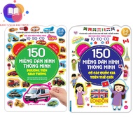 Book - Combo 2c-IQ-EQ-CQ peel-and-stick stickers 150 smart stickers-Transportation&Flags of countrie