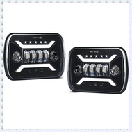 (JHWU) 7x6 5x7 LED Headlights H6054 Rectangular Headlight with High Low Beam DRL Turn Signal for XJ