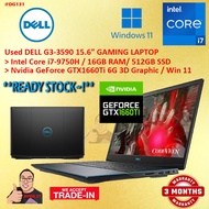 #DG131 USED DELL G3 intel i7-9750H 16GB 512GB SSD NVIDIA GTX1660TI GTX 1660 Ti Gaming Laptop 3050 40