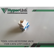 TOOL LESS KEYSTONE JACK FOR CAT6 UTP CABLE