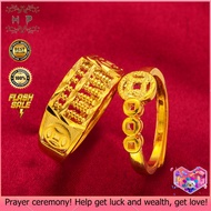 New jewelry gold-plated men's open money abacus ring Vietnamese sand gold imitation gold fashion men's ring