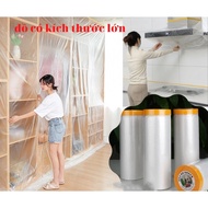 Màng bọc nilon che bụi nội thất đa năng che phủ ngăn bụi bảo vệ nội thất che sơn 1 đầu dán dính-NIEV