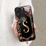 TEMU S-pattern White Glass Phone Case, Light Luxury , Compatible With Realme 15t/14t/v70s/p3x/gt7t/c