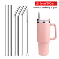 TI9P 1Pcs Drinking Stainless Steel Straws Straight Bent Silver Replacement Straw Durable 6mm 8mm Cup Straw for Stanley 30oz 40oz Tyeso Cup