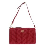 近全新 Miu Miu Mini Container Matelassé 5NH019RED皮革單肩包手提包 紅色 0642 [二手] MIUMIU