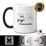 We Bare Bears Magic Mug or White Mug You Make Me Smile Design
