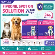 Fipronil Spot-On for Cats & Dogs | Flea & Tick Treatment | Fast Kill 24H External Parasite Control |
