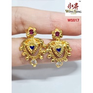 Wing Sing 916 Gold Earrings / Subang Indian Design  Emas 916 (WS017)
