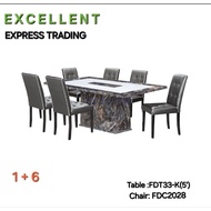 Occasi  Marble Dining Table 6 Seater /Meja Makan