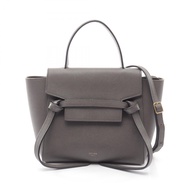 【二手】Celine CELINE手提包 BELT BAG NANO 腰包 Nano 2WAY 灰色皮革腰包 Nano 女士二手 A
