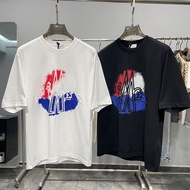 Mo * ier Printed Short Sleeve Men Women Men New Style All-Match Loose Round Neck Casual