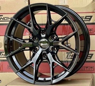 T9_Y05_ขอบ 18”_กว้าง 9”_6รู_offset 15_สีดำเงา_แถมฟรีจุ๊บยาง