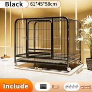 Mobile Square Tube Wire Dog Cage Large Sangkar Anjing Besar With Tray Pet Cage Indoor Dog House 狗笼
