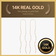 [Helene Jewelry] 14K real gold Twist Drop gold earring