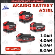 AKAIDO A21BL BATTERY 2.0AH / 4.0AH /6.0 AH / 8.0AH 21V Lithium-Ion (Li-ion)