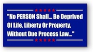 VOTANTA (7.5"x3.75") 5th Amendment Due Process Quote Constitutional Rights No Person Shall Be Depriv