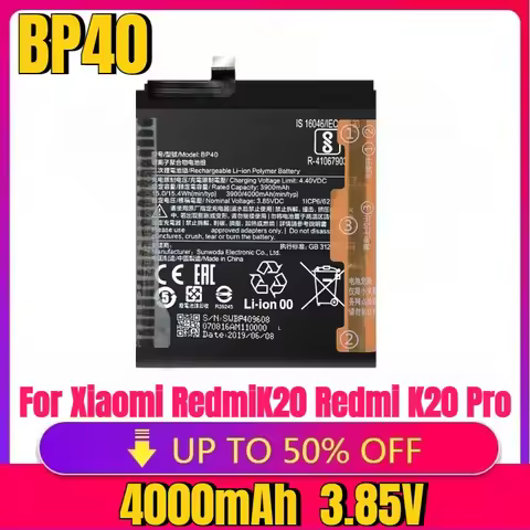 New High quality Battery BP41 BP40 For Xiaomi Mi 9T Mi9T RedmiK20 Redmi K20 Pro K20Pro 4000mAh High 