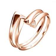 14K玫瑰金開口對戒 鑽石情侶戒指 簡約玫瑰金戒指 玫瑰金閨蜜鑚戒