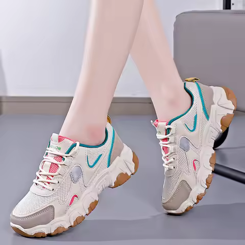 Women's Fashion Casual Women's Sneakers Breathable Women's Vulcanized Mesh Sneakers