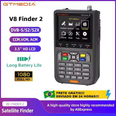 GTMEDIA V8 FINDER 2 Digital Satellite Finder Meter Long battery life,DVB-S/S2/S2X 3.5 inch LCD Displ