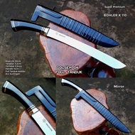 Golok Sembelih Baja Bohler K110 Full Tanduk Mirror Super