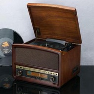 HENAUDIO復古收音機CD機2喇叭黑膠唱機留聲機 電唱機(可加購唱機架跟藍芽盒) 可加購唱機架($3000) 藍芽盒