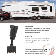 JONY Trailer Adapter Plug, 7 PIN Female to Flat 7 PIN Round Female, Durable Construction Wiring Conn