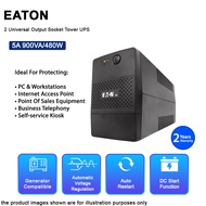 EATON 5A 900VA 480W 2 Universal Output Socket Tower BACKUP BATTERY UPS AVR