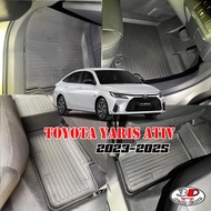 ตรงรุ่น Toyota Yaris Ativ (4ประตู) 2022-2024 ผ้ายางปูพื้น ยกขอบ (รุ่นใหม) (ขนส่ง 1-2วัน) พรมยางปูพื้