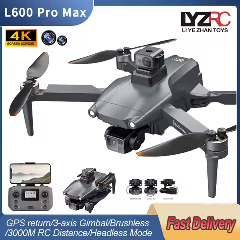 L600 PRO MAX/PRO GPS Drone 4K Professional HD Camera 3-Axis Gimbal 5G FPV Brushless Optional Avoidin