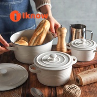 I know Ceramic Instant Noodle Bowl with Cover/Lid Big Soup Ramen Bowl Black Line Salad Bowl Nordic B
